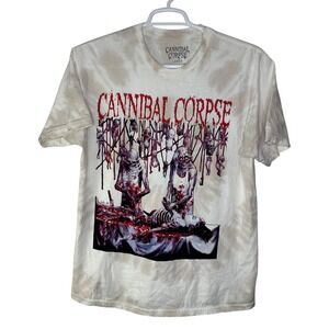Cannibal Corpse Butchered at Birth Metal Band Shirt Mens Large Tan Tie Dye 2021